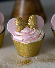 1/2 Dozen Minnie Pink + Gold Cupcakes Cake Elegant Temptations Bakery