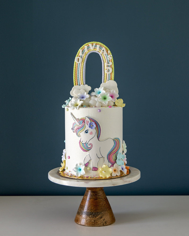 Pastel Unicorn and Rainbow Cake Elegant Temptations Bakery