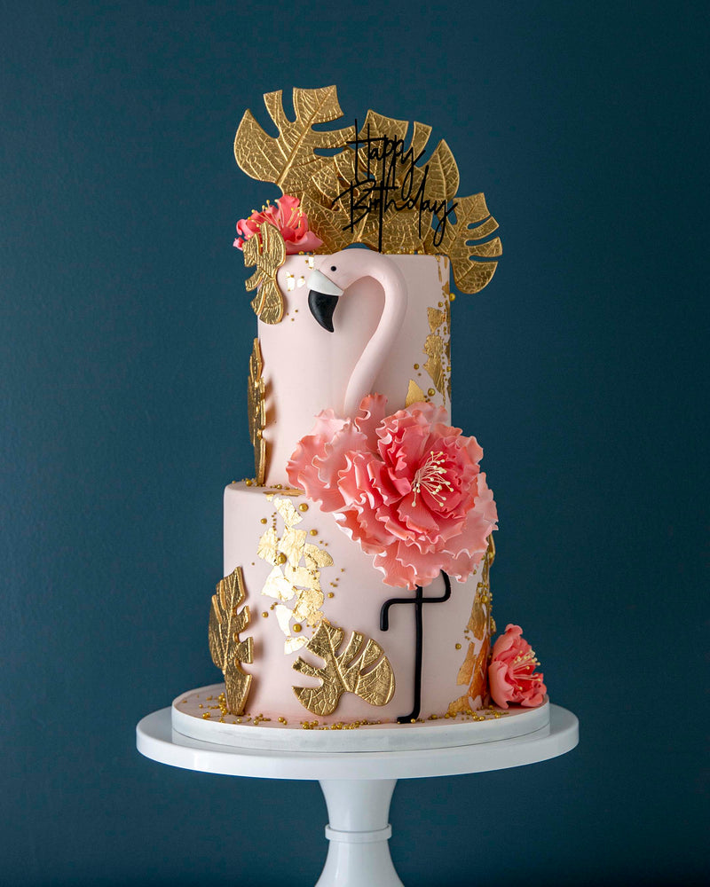 Golden Flamingo Cake Elegant Temptations Bakery