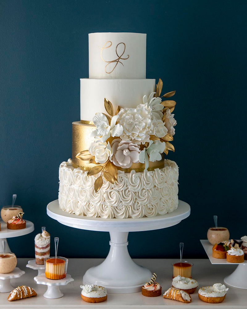 Glittery Gold Wedding Cake - Wilton