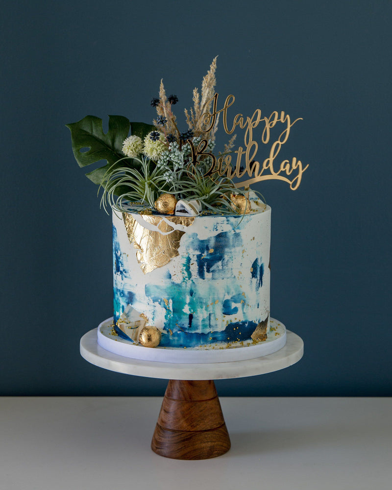 Blue Smear Cake Elegant Temptations Bakery