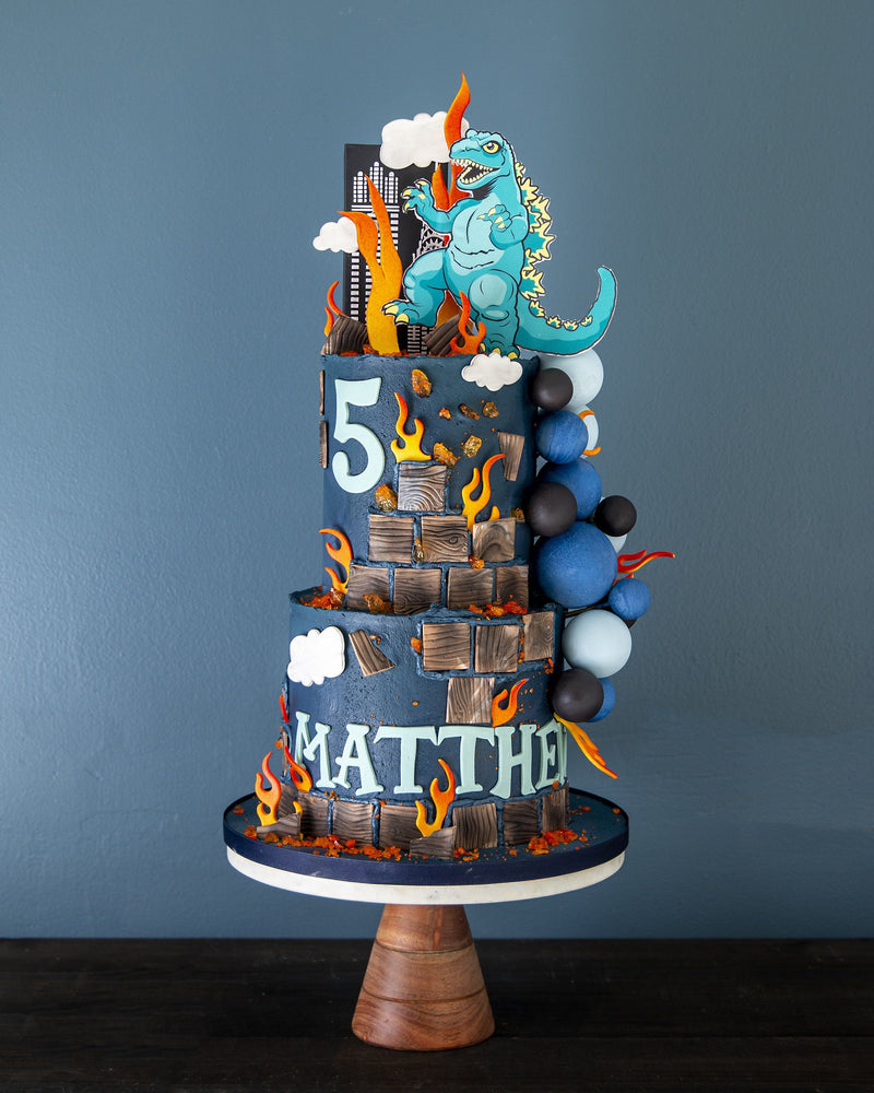 Godzilla Attacks Cake Elegant Temptations Bakery