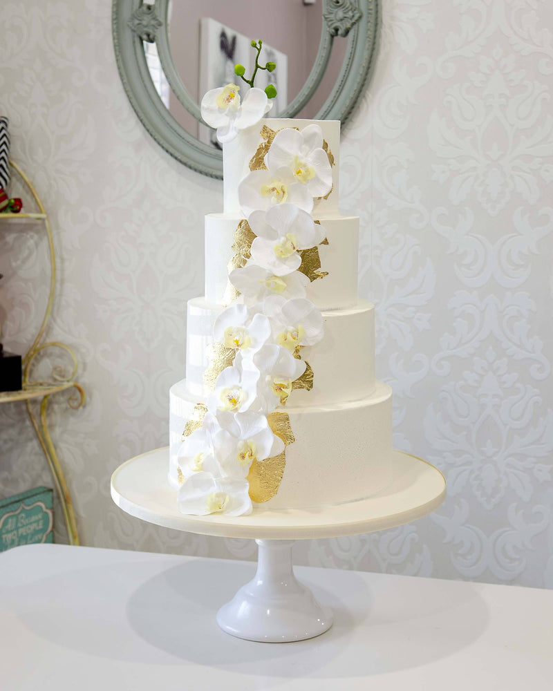 Gold Plated Orchids Cake Elegant Temptations Bakery