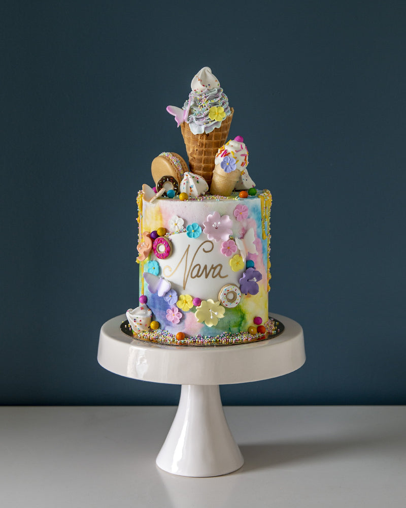 Happy "Ice Cream" Birthday Cake Elegant Temptations Bakery