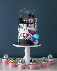 I Love the 80's Cake + Cupcakes Cake Elegant Temptations Bakery