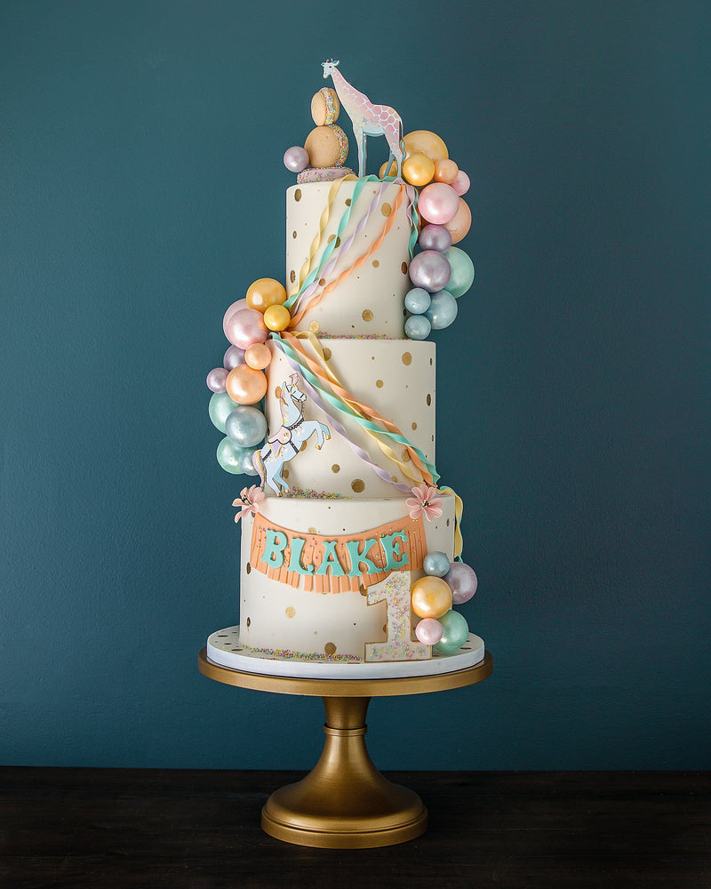 Pastel Circus Cake Elegant Temptations Bakery